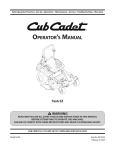 Cub Cadet Tank SZ Operator`s manual