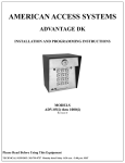 American access system ADV-1000 Programming instructions