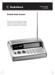 Radio Shack Desktop Radio Scanner User`s guide