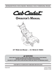 Cub Cadet CC 760 Operator`s manual