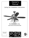 Monte Carlo Fan Company 5SCR60BR3-L Owner`s manual