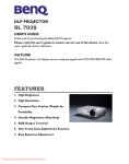 BenQ SL703S - DLP Micro SVGA Projector User`s guide