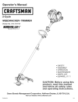 Craftsman WEEDWACKER Incredi-Pull 316.791191 Operator`s manual