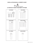 Pura UV1 SERIES Installation manual