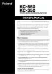 Roland KC-100 Owner`s manual