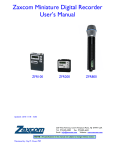 Zaxcom ZFR800 User`s manual