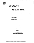 Crown D-60 Instruction manual