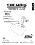 Yard-Man YMESV1300 Operator`s manual