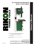Rikon Power Tools 10-110E Owner`s manual