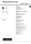 Ariston AVF 10 S Instruction manual