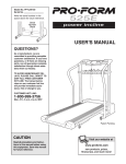 Pro-Form 525E User`s manual