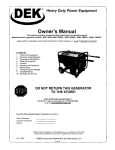 DEK 180W Owner`s manual