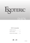 Esoteric D-07 Owner`s manual