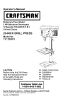 Craftsman 137.229201 Operator`s manual
