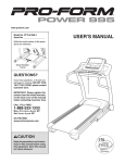 Pro-Form PFTL01299.2 User`s manual