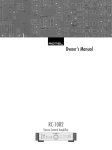 Rotel RT-1082 Owner`s manual