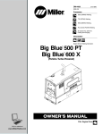 Miller Electric Big Blue 500 PT Owner`s manual