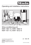 Operating and installation instructions Wine conditioning unit