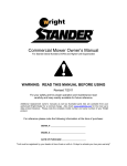 Wright Manufacturing Stander 54700 Owner`s manual