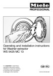 Miele WS 5425 MC 13 Operating instructions