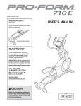 Pro-Form PFEL08011.0 User`s manual