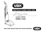 Vax Rapide delux User guide