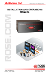 Rose electronics MultiVideo DVI Instruction manual