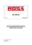 Mosa GE 3200 SX Specifications