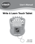 VTech Write & Learn Touch Tablet User`s manual