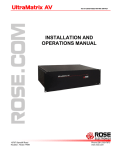 Rose electronics UltraMatrix 16 Instruction manual