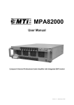 MTI MPA82000 User manual