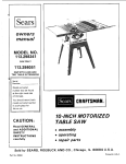 Craftsman 113.298050 Owner`s manual