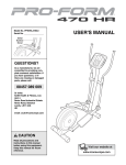 ProForm PFEVEL2786.0 User`s manual