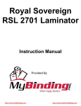 Royal Sovereign RSL-2701 Instruction manual