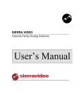 SIERRA VIDEO SYSTEMS 2010VAA User`s manual