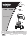 Briggs & Stratton 2200 MAX PSI Operator`s manual