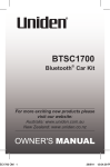 Uniden BTSC1700 Owner`s manual