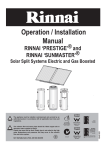 Rinnai SUNMASTER Installation manual