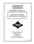 Manley 50 WATT MONOBLOCK AMPLIFIER Owner`s manual