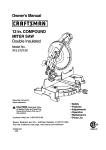 Craftsman 12 IN. COMPOUND MITER SAW 315.21222 Owner`s manual