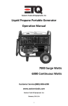 Eastern Tools & Equipment Liquid propane Portable Generator Specifications