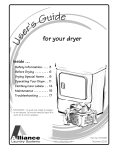 Alliance Laundry Systems TLW1991 Installation manual