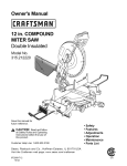 Craftsman 12 IN. COMPOUND MITER SAW 315.21222 Owner`s manual