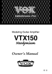 Vox VTX150 Owner`s manual