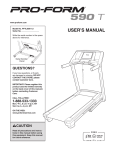 Pro-Form 590T User`s manual