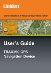 Uniden TRAX350 User`s guide