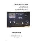 AMERITRON ALS-600 Instruction manual
