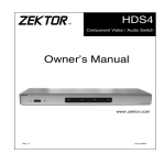 Zektor HDS4.2 Owner`s manual