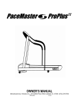 Aerobics PaceMaster Owner`s manual