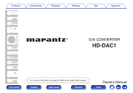 Marantz HD-DAC1 Owner`s manual